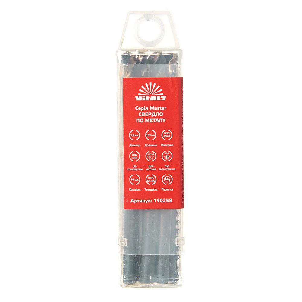 Свердло по металу HSS 4341 7.0 (10 од.) Vitals Master - Зображення 3