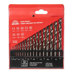 Набір свердл по металу HSS 4341 19 од. 1–10 мм Vitals Master