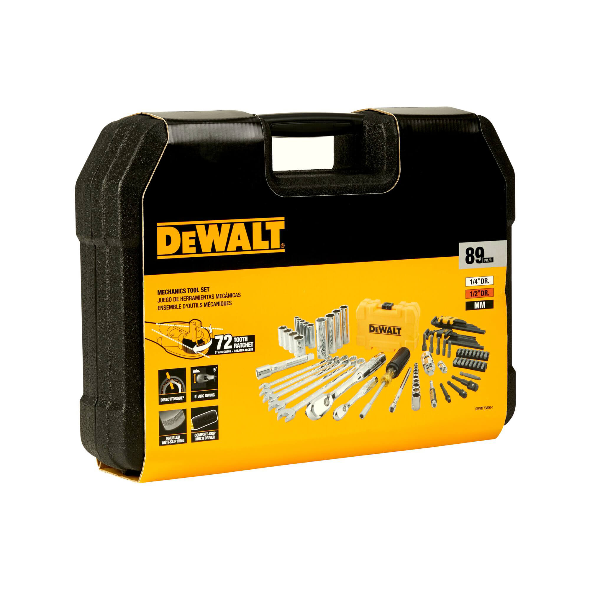 Набір головок та біт 1/4, 1/2 89 предметів DeWALT DWMT73800-1 - Зображення 4