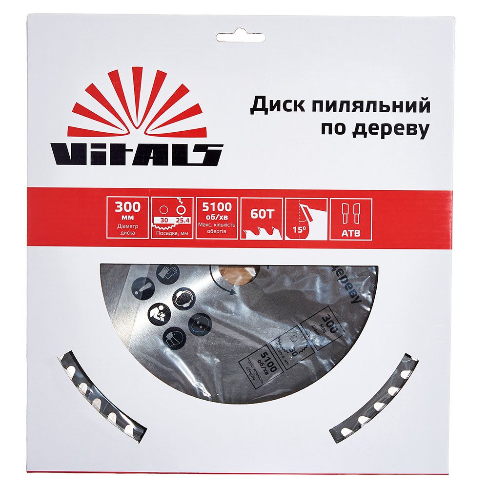 Диск пиляльний Vitals по дереву 300x30/25.4, ATB 60 - Зображення 4